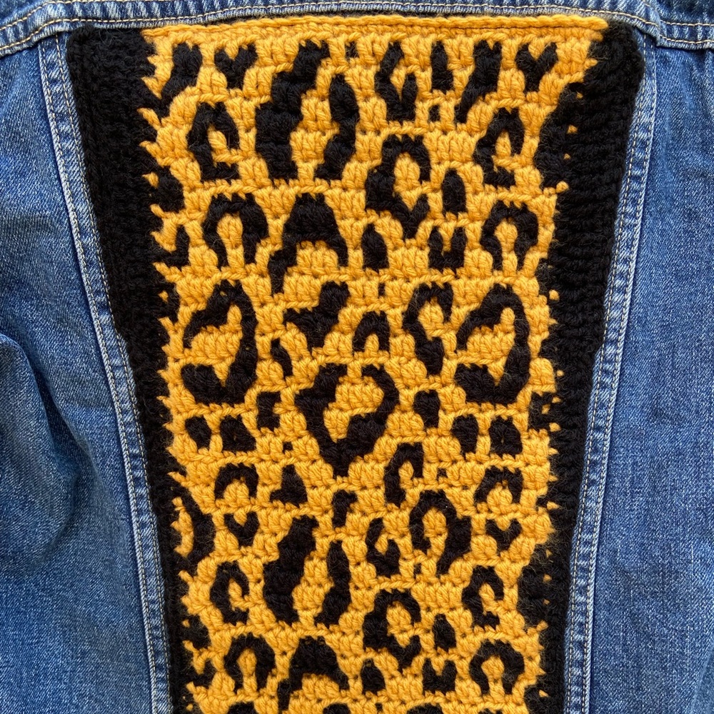🐆 Leopard crochet mosaic jacket 🐆 - Picture 9 of 11